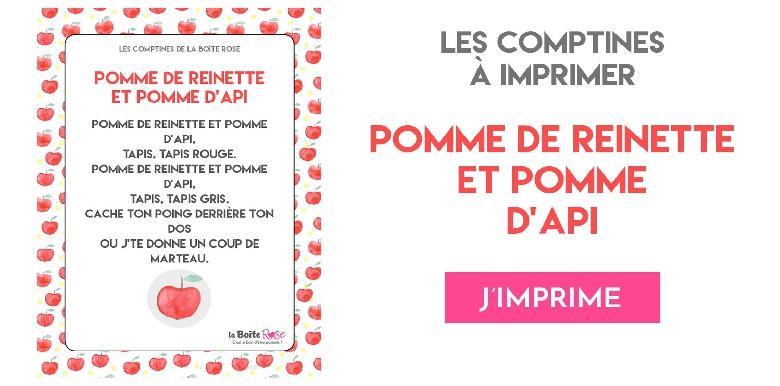 Mes comptines à imprimer : Pomme de Reinette et Pomme d'Api - La Boîte Rose